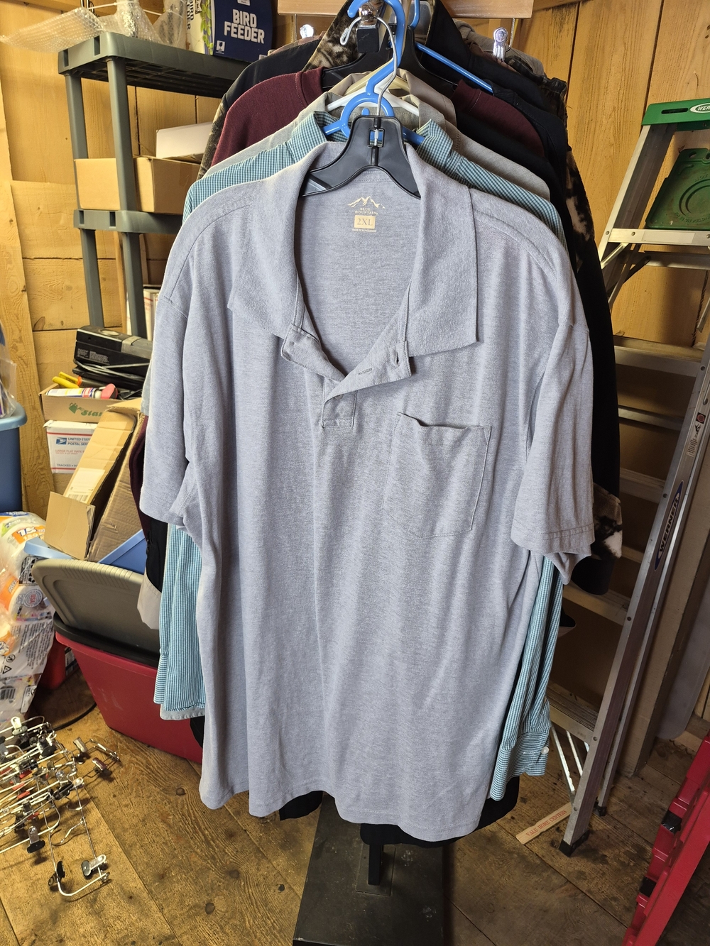 Men’s Light Gray Polo Shirt with Chest Pocket - Classic Comfort Bin 59